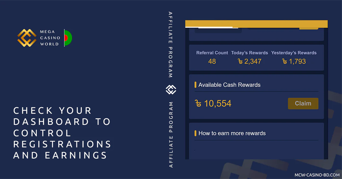 Check your dashboard to control affiliate related information - MCW