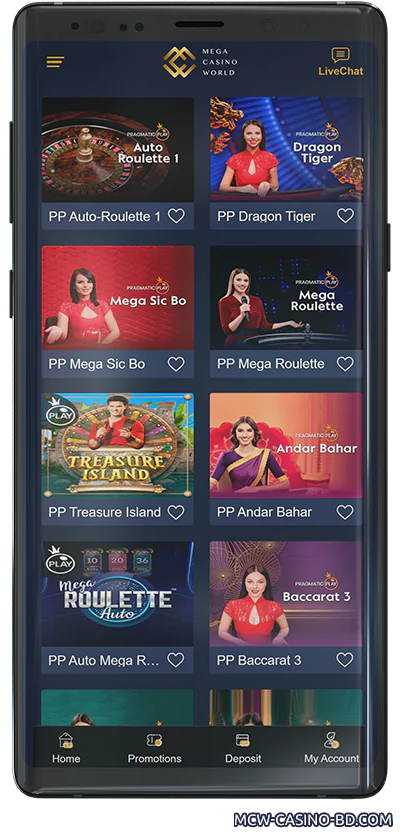 MCW Mobile App Casino Section