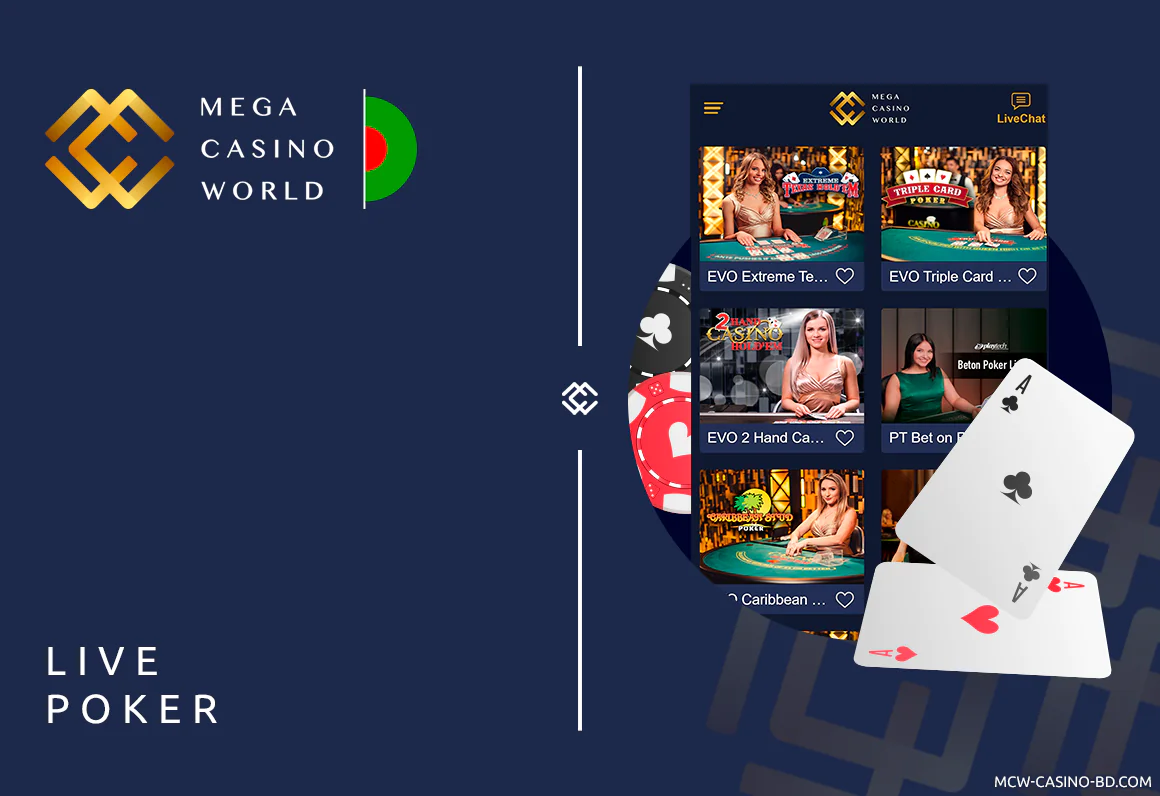 Classical Live Poker Casino Experience available at MCW Bangladesh