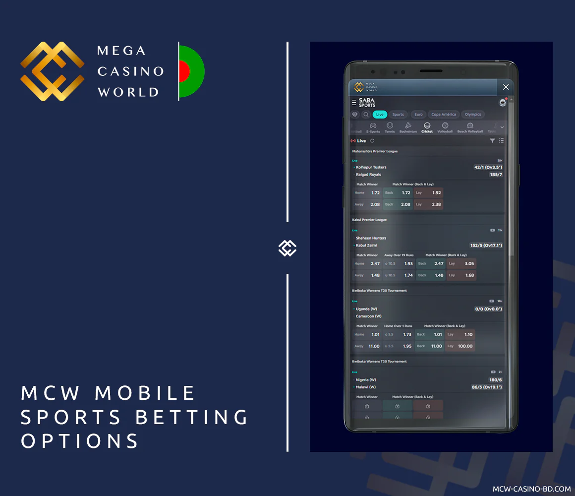 MCW App supplies Bangladeshi players with sports betting and exchange