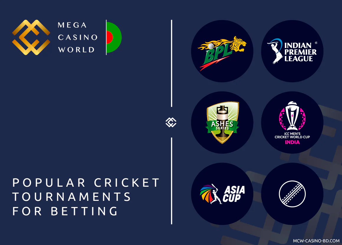 You can bet on all popular cricket events at MCW Bangladesh