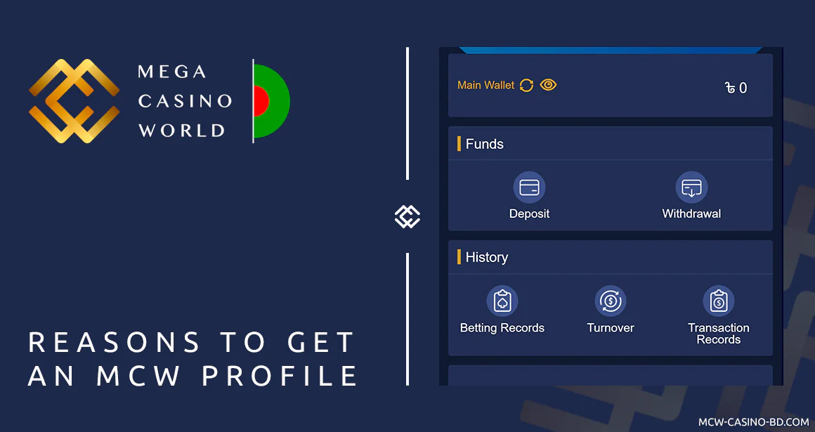 With MCW Account Players can get access to all sports betting and casino features